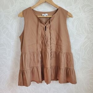 SEDGE Linen Sleeveless Blouse Tank Top Size Medium NWOT